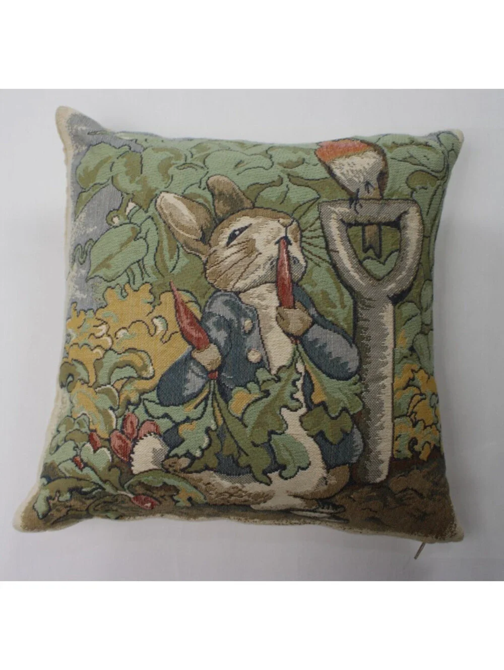 Vintage Peter Rabbit Tapestry Throw Pillow Flemish Woven Belgium 13